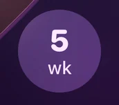 Streak widget on the Lock Screen: 5 weeks